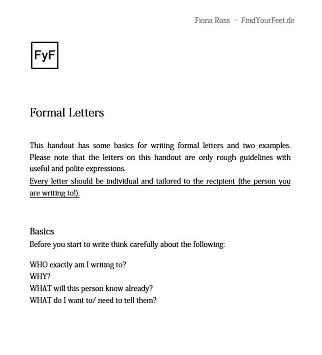 Write formal letter