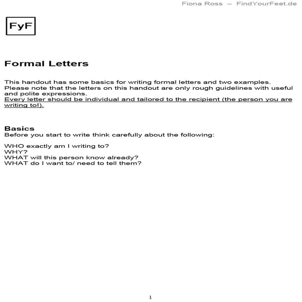 able Formal Letter Format able Formal Letter Format