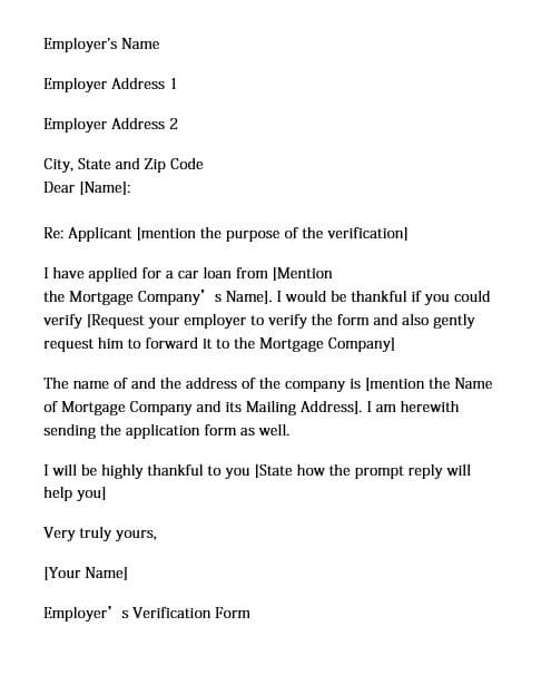 employment verification letter sample