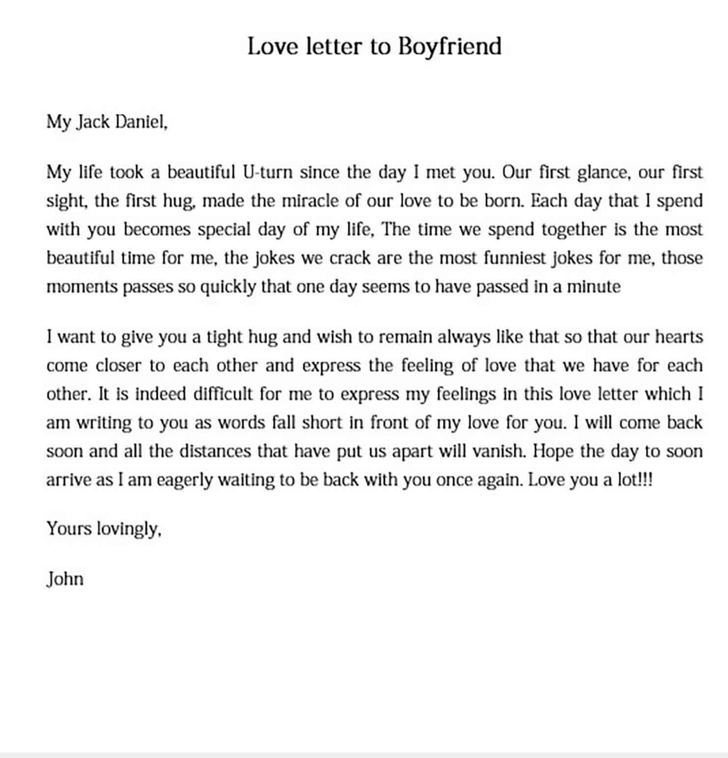 love letter to boyfriend