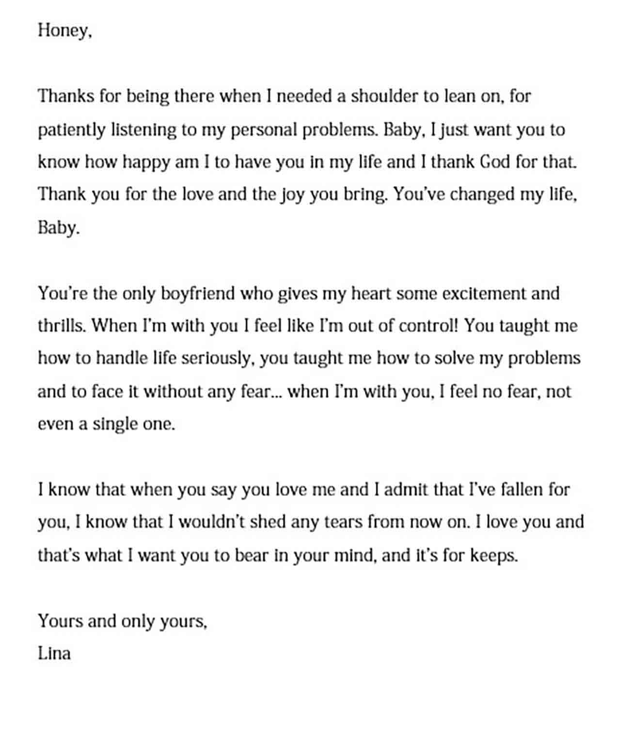 love letter to write a boyfriend