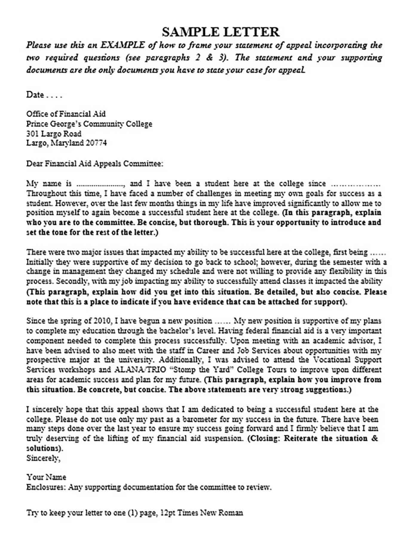 sap appeal sample letter