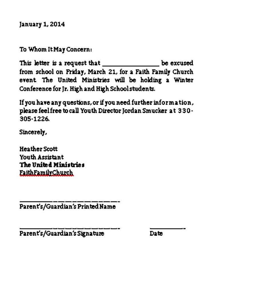 Formal Excuse Letter Format – Mous Syusa