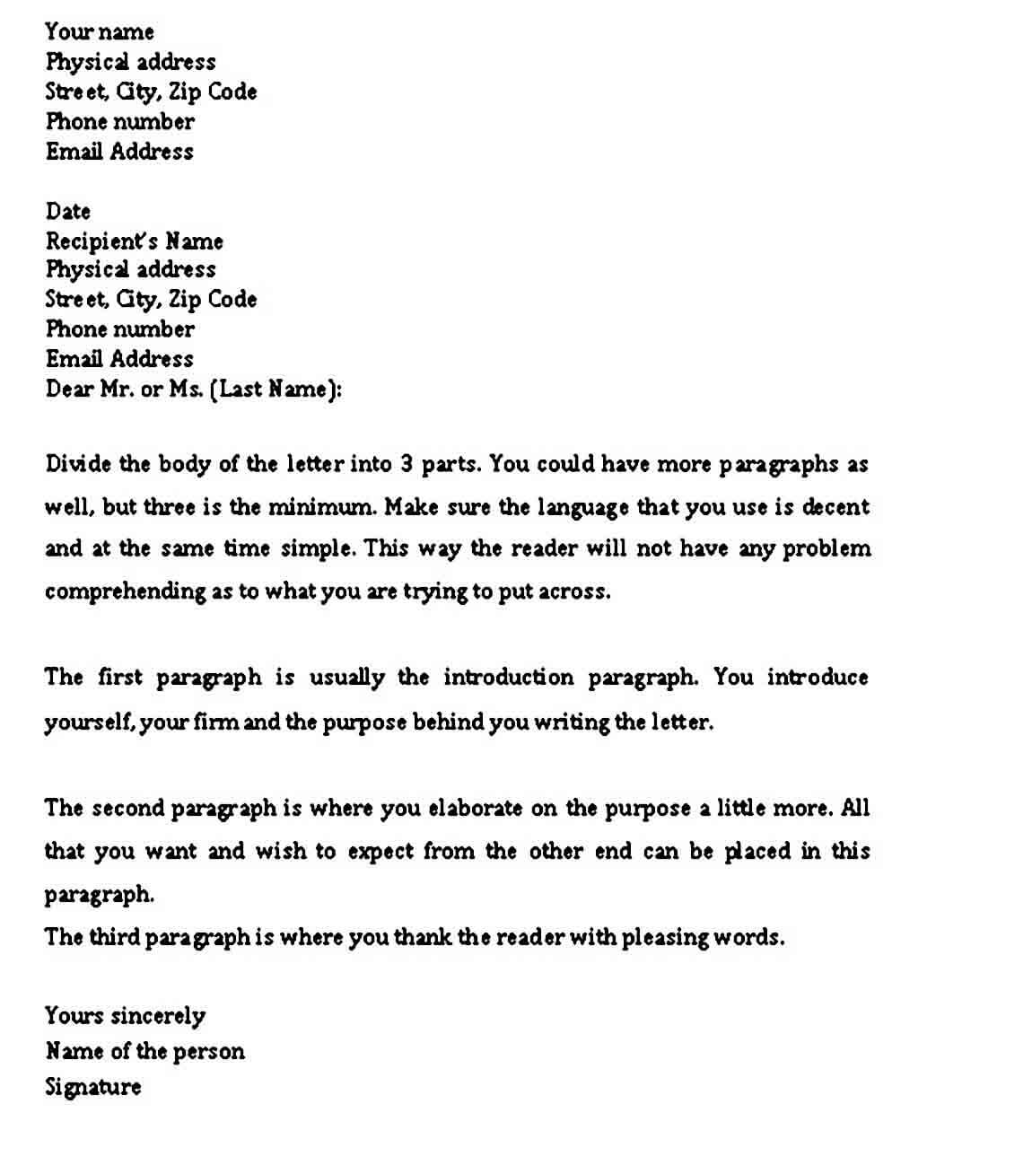 Professional thank you letter Format