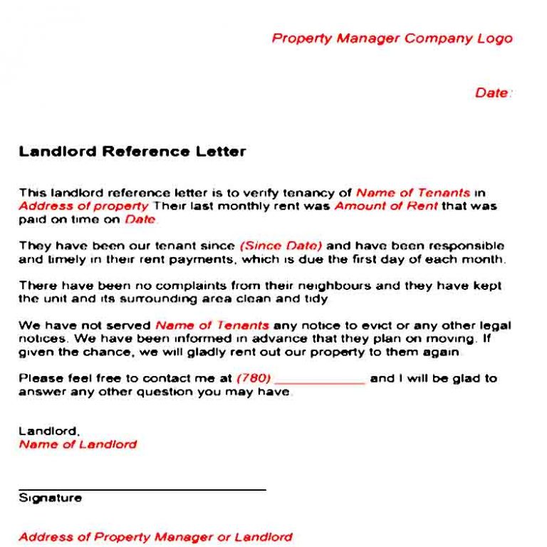 Sample Landlord Reference Letter Template Mous Syusa