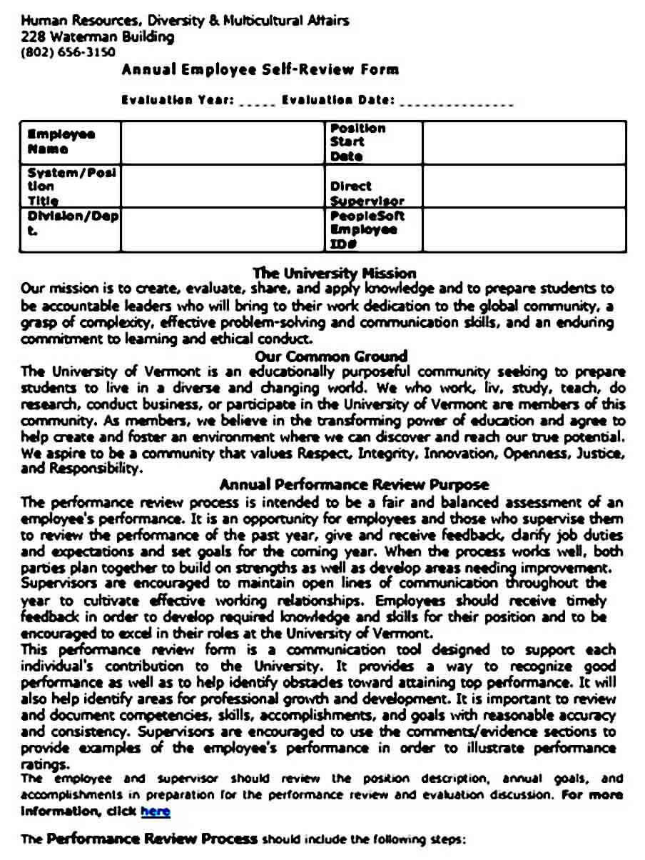 Self Performance Review Example Mous Syusa