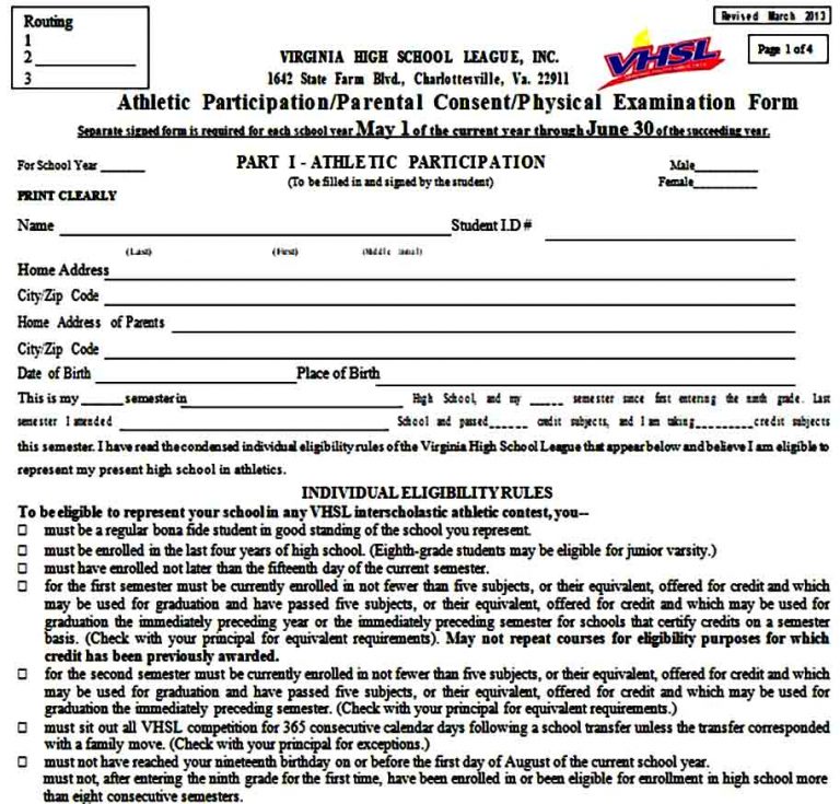 Sample Sports Physical Form | Mous Syusa
