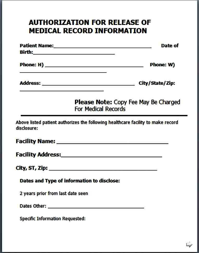 Authorization for Release of Medical Records