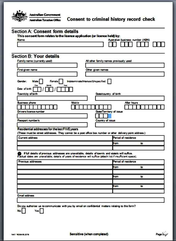 Background Consent Check Form