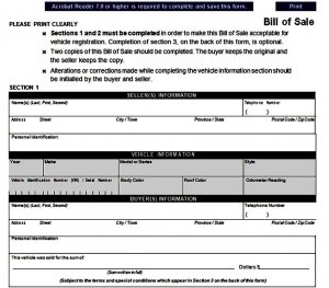 template bill of sale form mous syusa