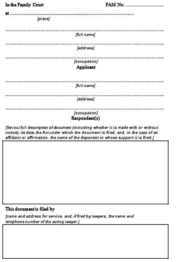 Blank General Affidavit Form
