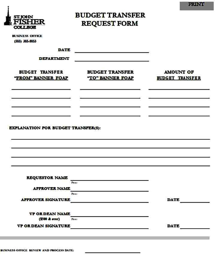 Budget Transfer Request Form