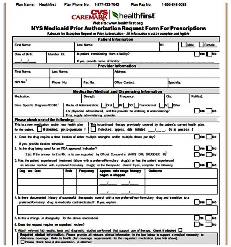 Template Caremark Prior Authorization Form Mous Syusa