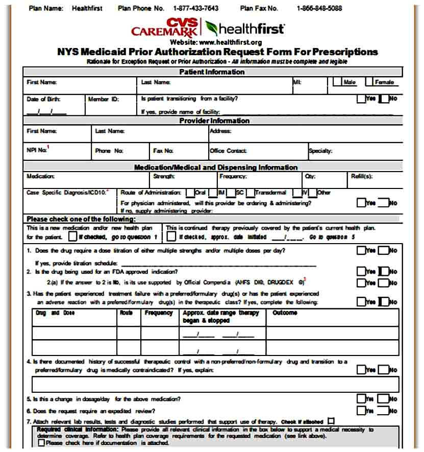 Caremark Prior Authorization Request Form