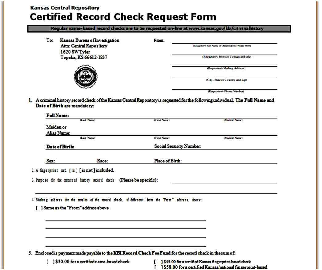 Certified Record Check Request Form