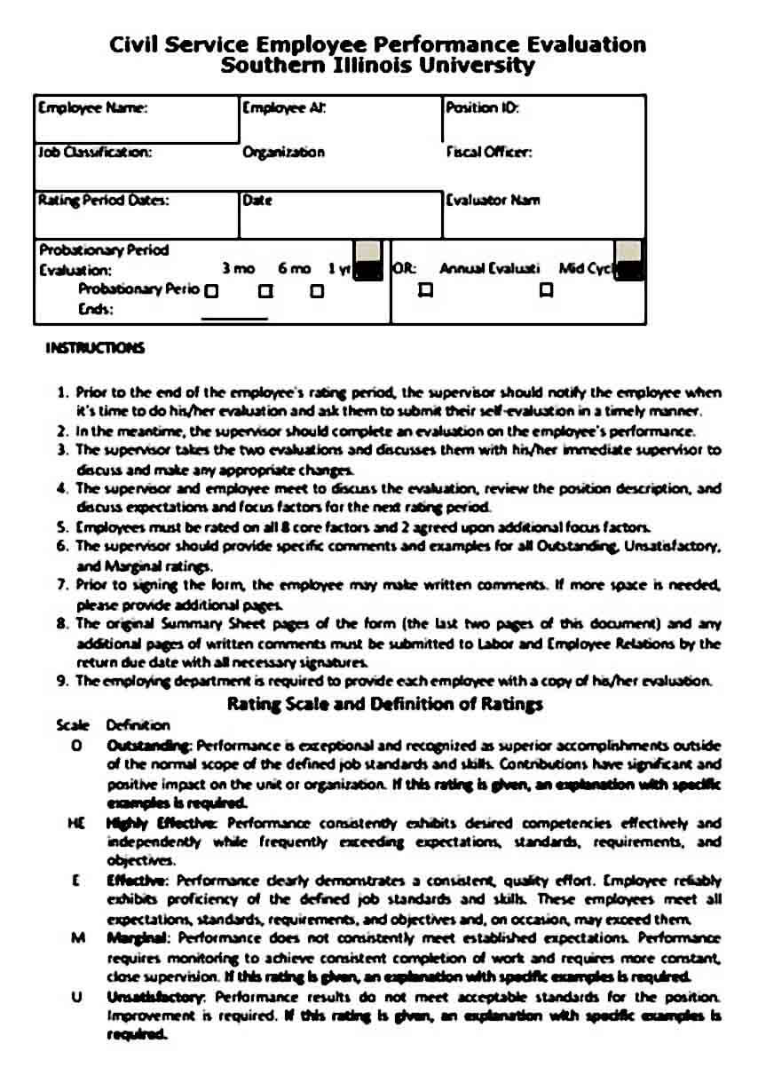 Civil Service Employee Performance Evaluation