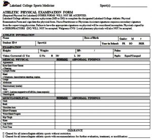 Sample Sports Physical Form | Mous Syusa