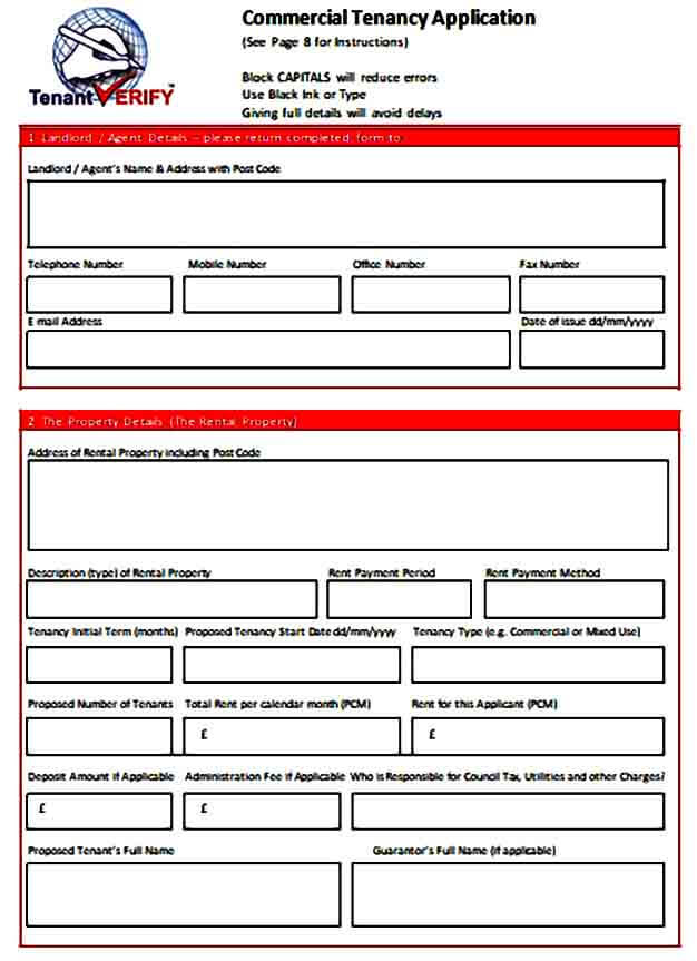 Commercial Tenant Application Form