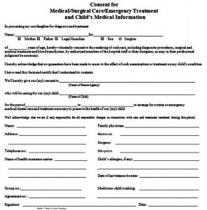 Medical Consent Forms Template | Mous Syusa