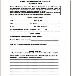 Community Service Form Sample | Mous Syusa