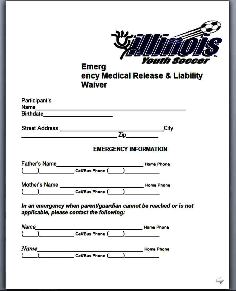 Emergency Medical Liability Waiver Form