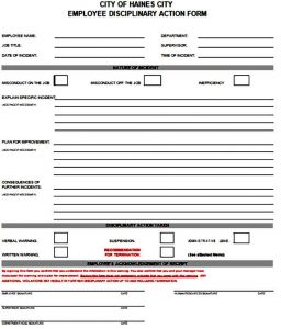 Employee Discipline Form Sample | Mous Syusa