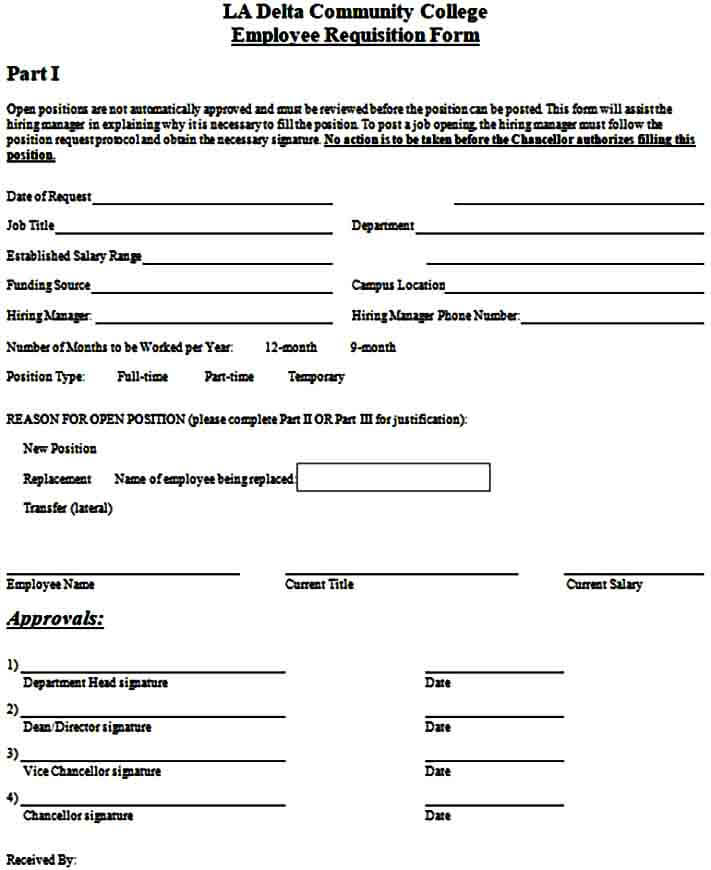 Employee Requisition Form