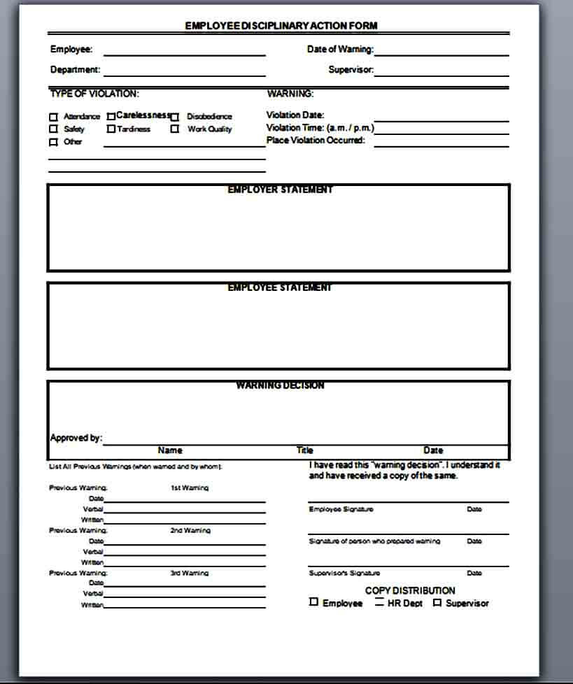 Employee Write Up Form