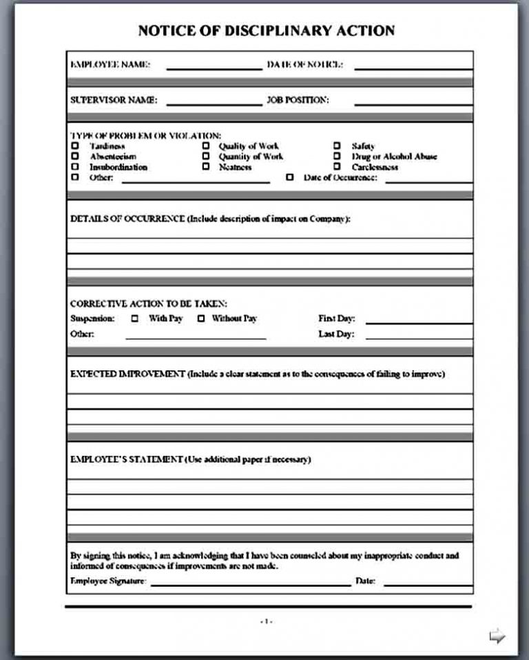 Template Employee Write Up Form | Mous Syusa