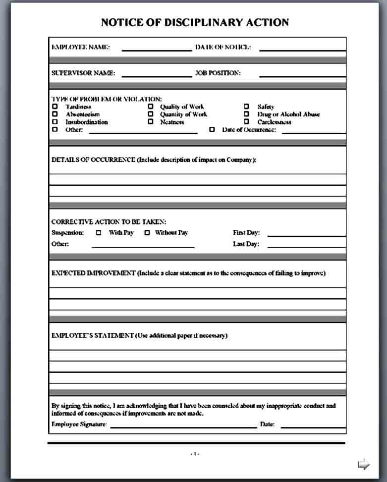 Employee Write Up Form