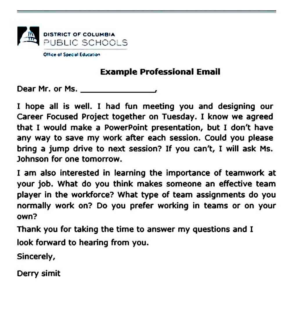 Professional Business Email Writing Examples