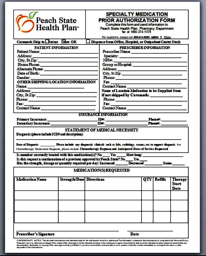 General Caremark Prior Authorization Form