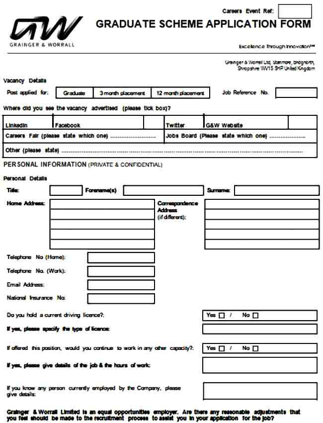 Graduate Scheme Application Form Mous Syusa