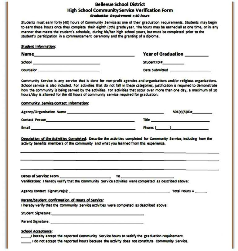 Community Service Form Sample | Mous Syusa
