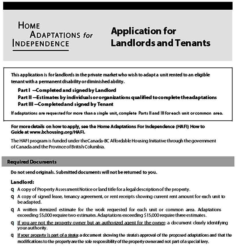 Landlord Tenant Application Form