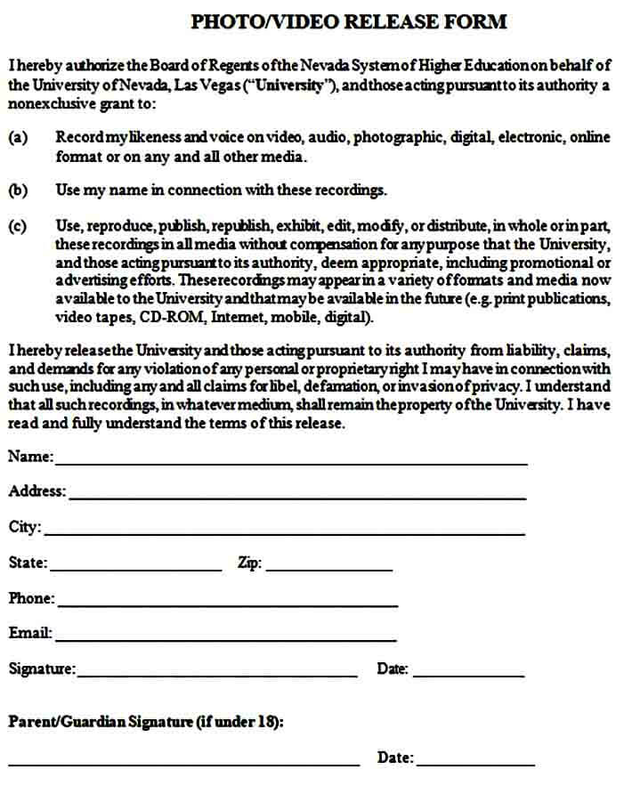 Media Photo Release Form