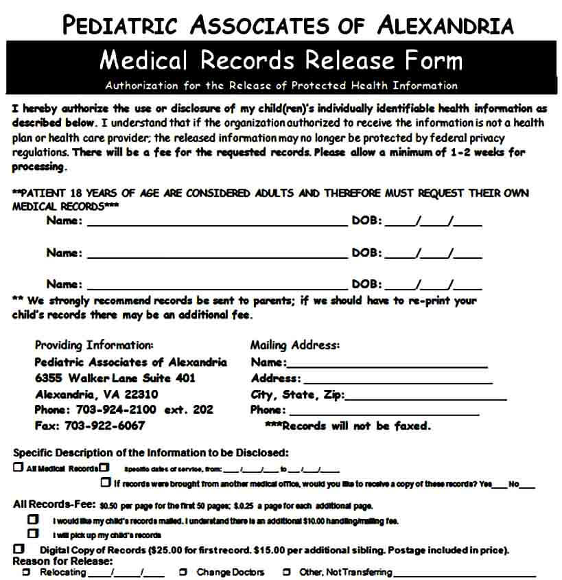Medical Records Release Form
