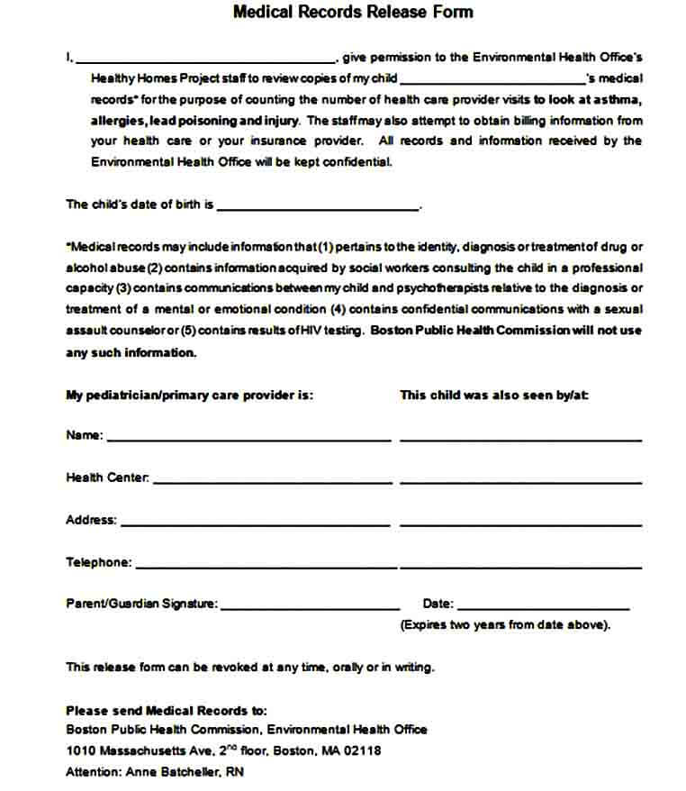 Medical Records Request Form doc