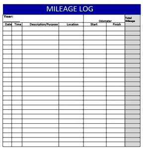 Mileage Log Template Sample | Mous Syusa