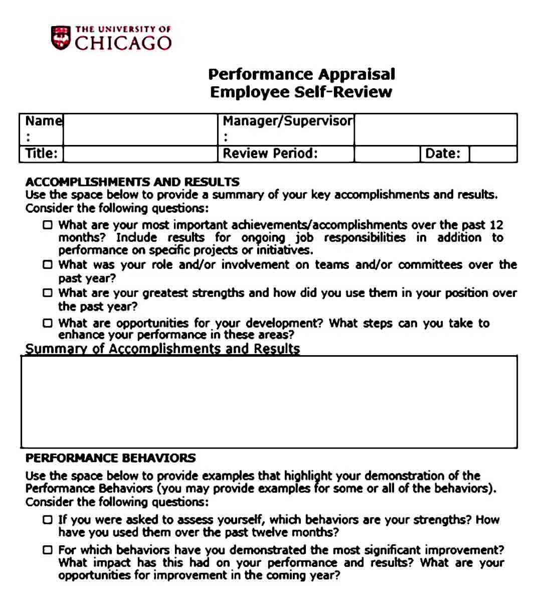 Self Performance Review Example Mous Syusa