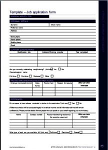 Template Printable Job Aplication Form | Mous Syusa