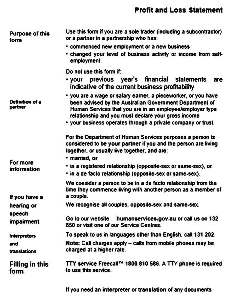 Profit and Loss templates for Self Employed