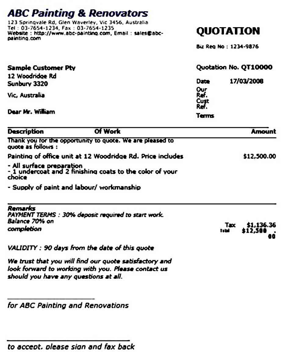 Quotation templates Quotation templates