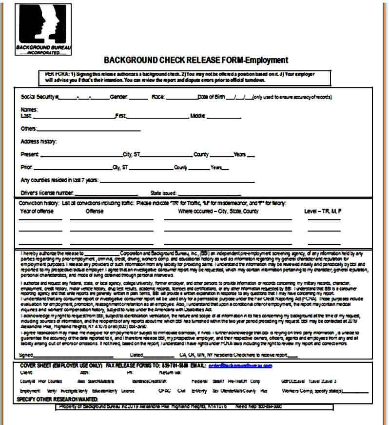 Release Form for Background Check