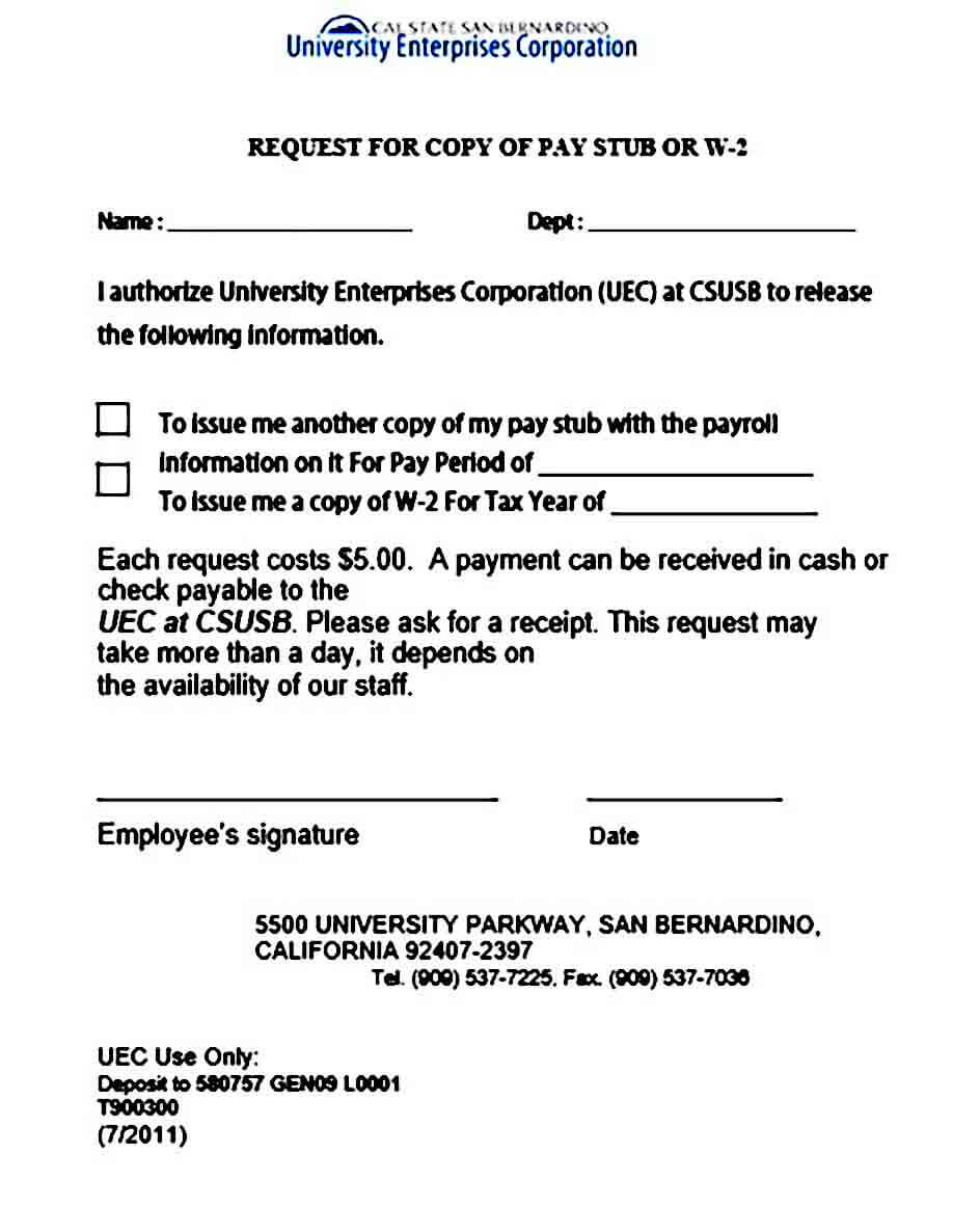 Request for Paystub templates