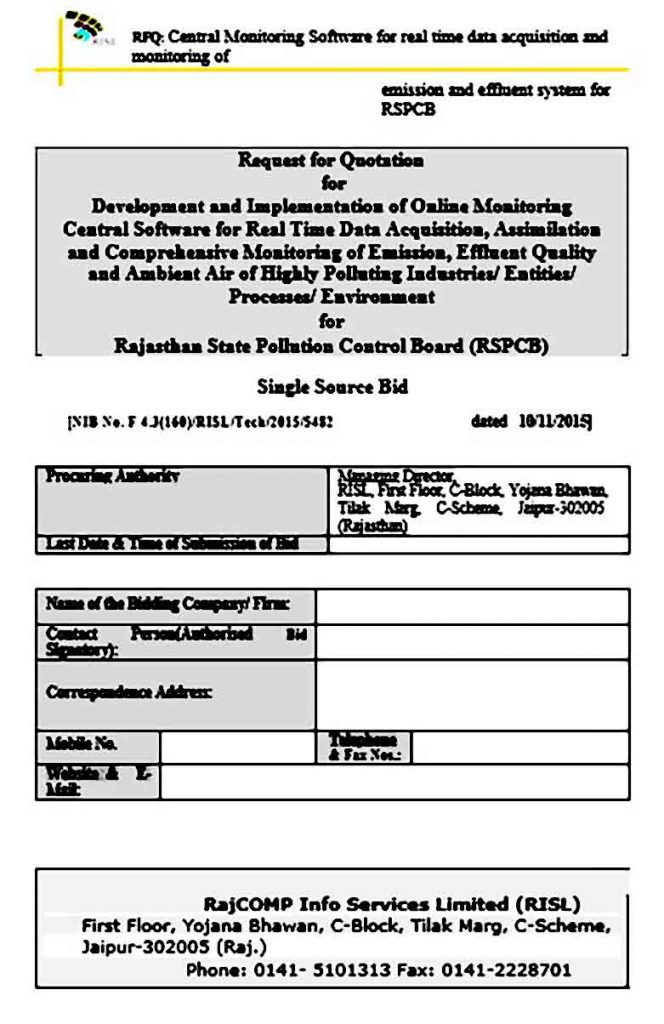 Request for Quotation for Software Development