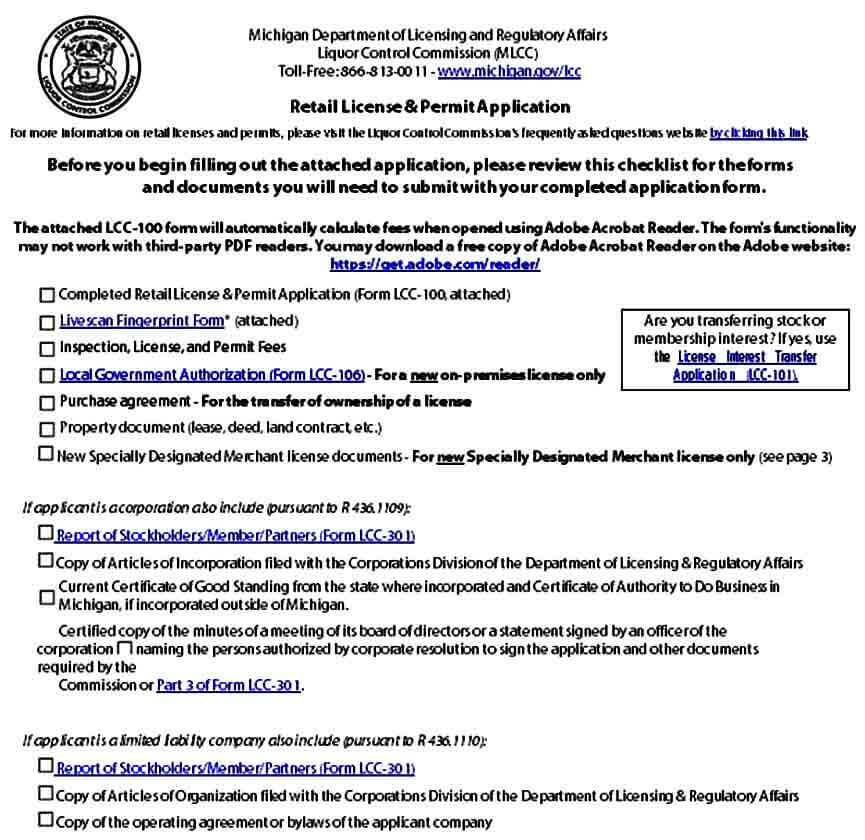 Retail License Application Form Mous Syusa