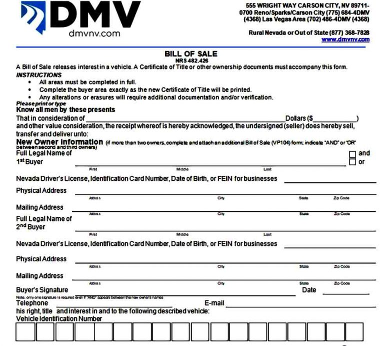 Template Bill of Sale Form | Mous Syusa