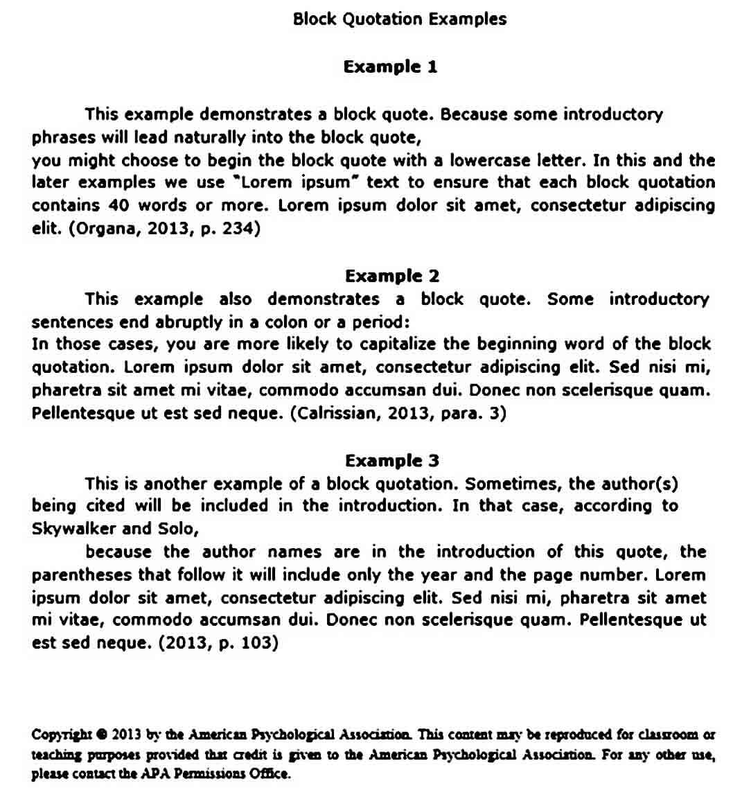 Block Quotation Sample