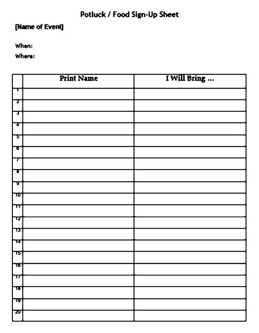 Sign Up Sheet Online